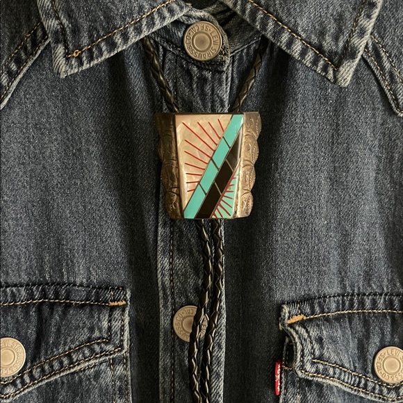 native American Indian Zuni Bolo tie - Picture 8 of 12